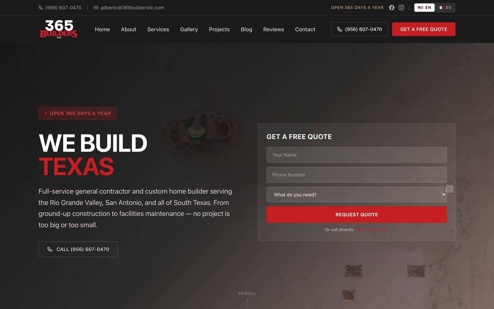 A website we built for a local construction company